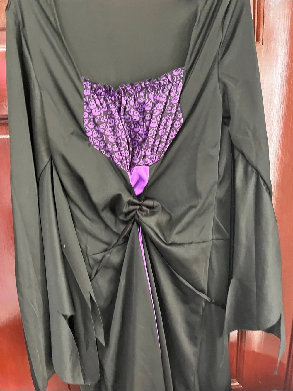 Kids Black and Purple Witch Costume Cloak with Hood